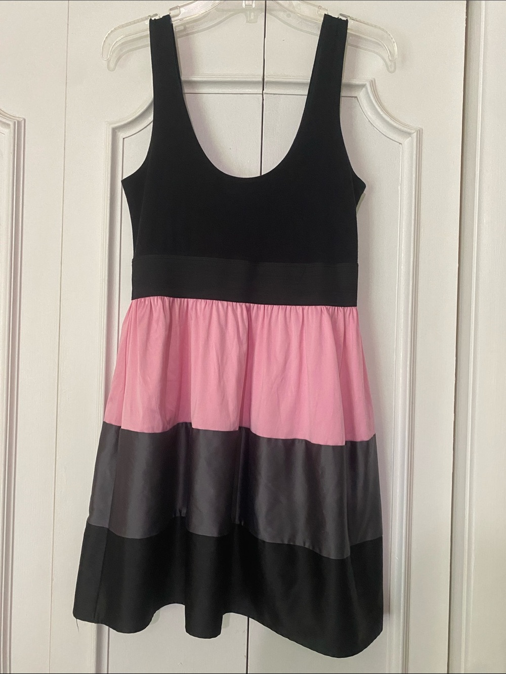 Rue21 Black Pink and Charcoal Colorblock Sleeveless Dress - L